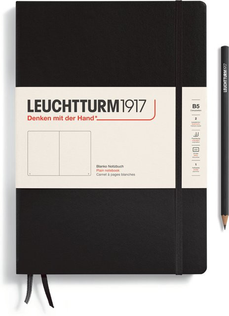 LEUCHTTURM1917 Composition Notizbuch blanko Hardcover B5 Schwarz - Bild 1