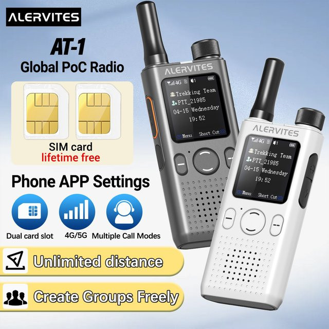 Baofeng AT1 POC Walkie-Talkie in Grau mit 4G/5G-Netzwerkunterstützung - Bild 1