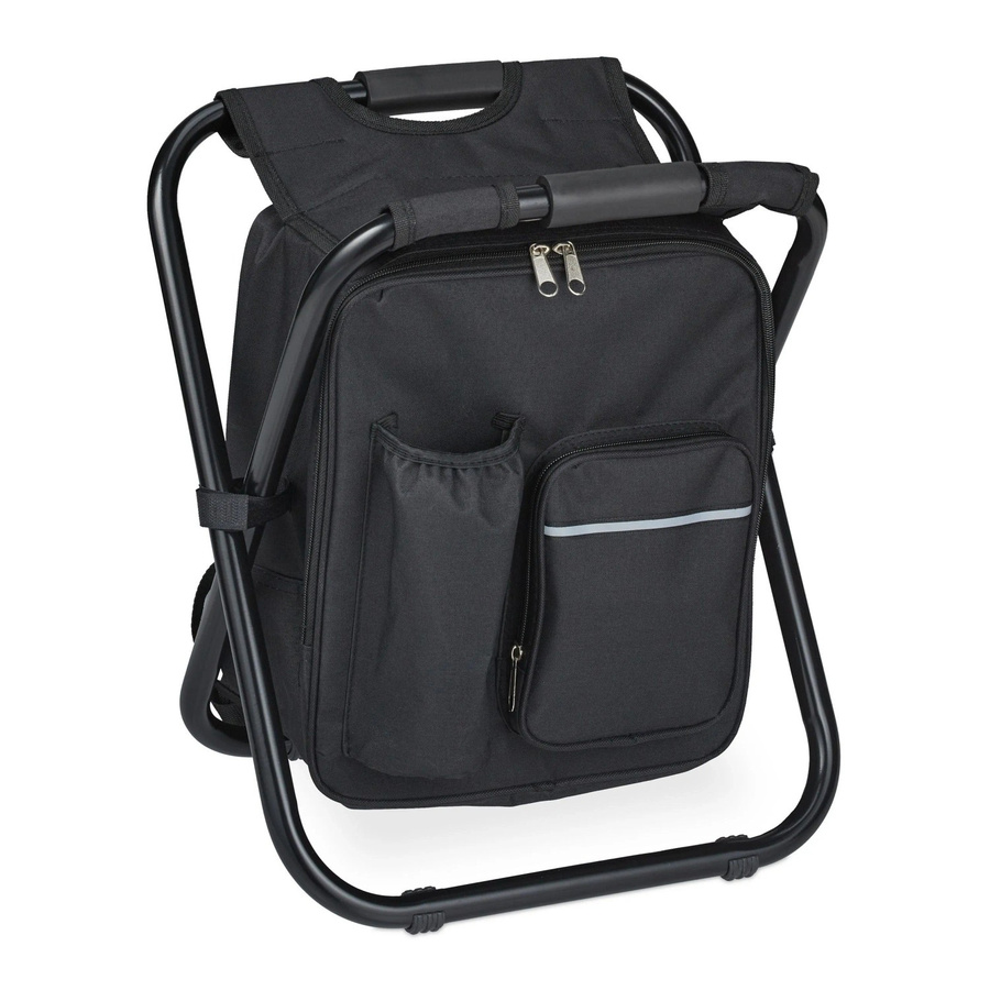 Relaxdays Campinghocker klappbar aus Eisen und Polyester in Schwarz mit Tasche B: 42 cm, T: 35 cm, H: 29 cm - Bild 2