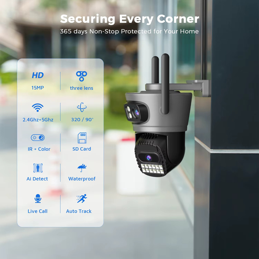 BESDER O-Kam Pro Outdoor Wifi Überwachungskamera mit 15MP, 10X Digital Zoom und PTZ Auto Tracking - Bild 3