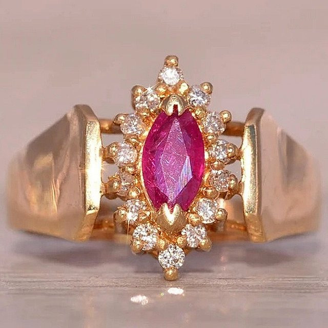 YoYo Ring, Roségold, Zirkonia, Damen, Vintage - Bild 1