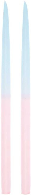 Rico Design Spitzkerzen Dip Dye Blau/Rosa B: 1,4 cm, H: 28 cm - Bild 1