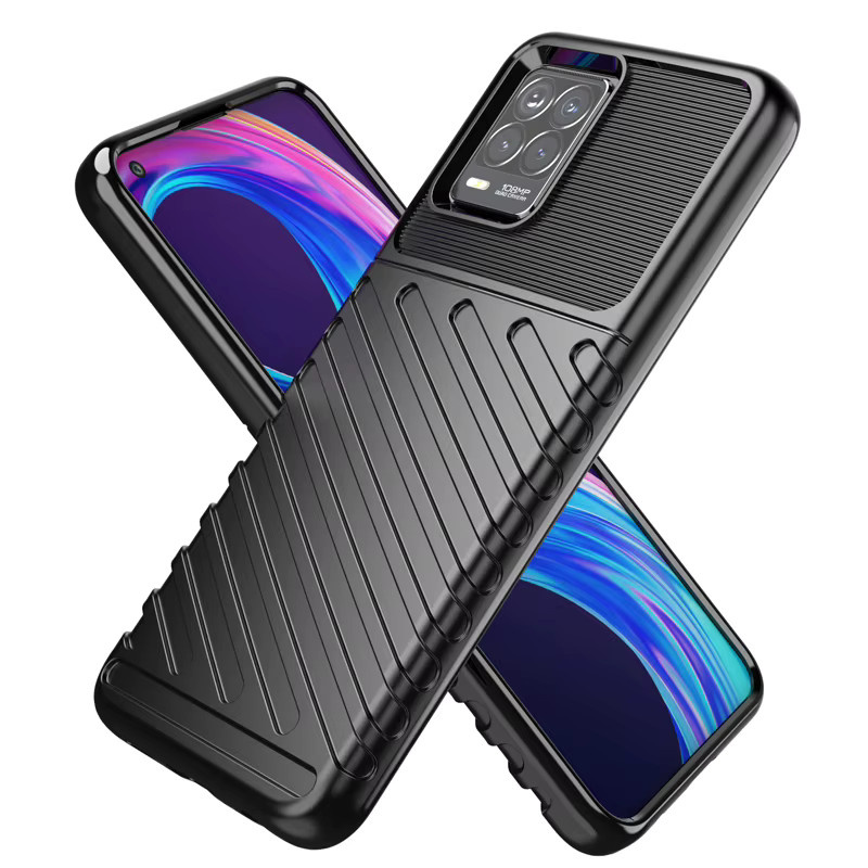 Stoßfeste Silikon-Handyhülle in Schwarz für Realme 8 und Realme 8 Pro - Bild 2