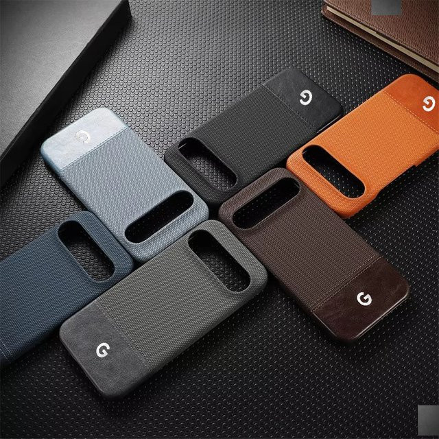 Luxuriöse Business-Handyhülle aus PU-Leder mit Textur-Einsätzen für Google Pixel 11 10 9 8 Pro XL 8a in Schwarz - Bild 1