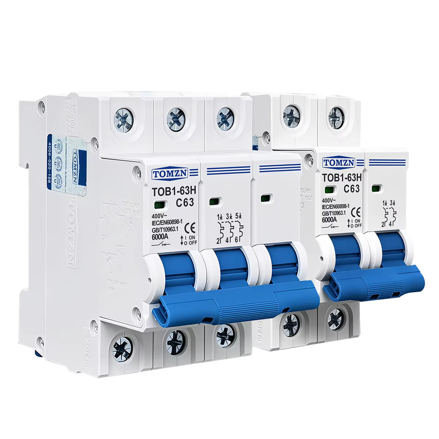 TOMZN Mini-Leistungsschalter TOB1-63H C-Kurve AC MCB 230/400V 50/60Hz 6kA - Bild 2