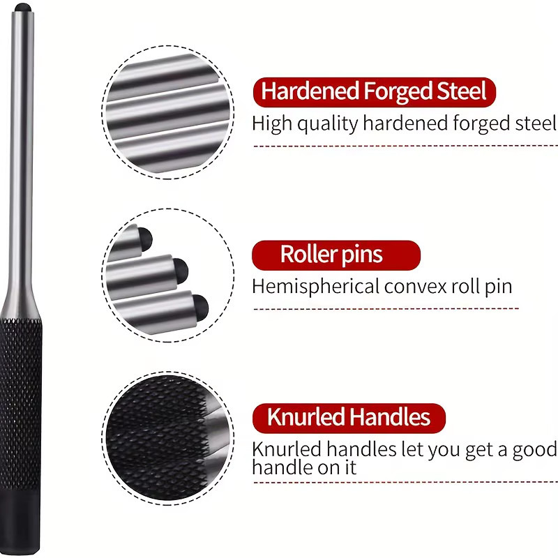Roll Pin Punch Set mit Aufbewahrungstasche und Hammer zur Reparatur von Smithing Punch Werkzeugen - Bild 3