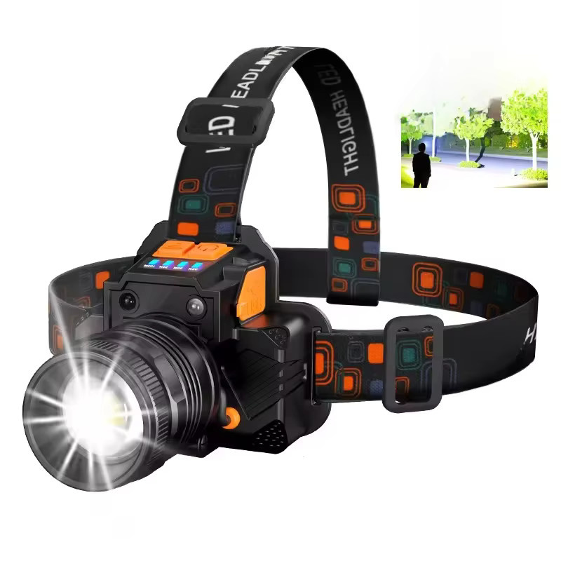 XIWANGFIRE LED-Scheinwerfer 20 W, wiederaufladbare Taschenlampe mit ZOOM-Sensor, wasserdicht, Schwarz - Bild 7