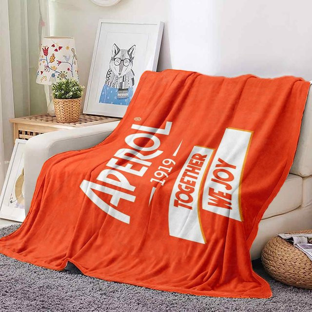 YglSeven Moderne Flanelldecke in Orange für Sofa und Picknick, B/B: 75 x 90 cm - Bild 1