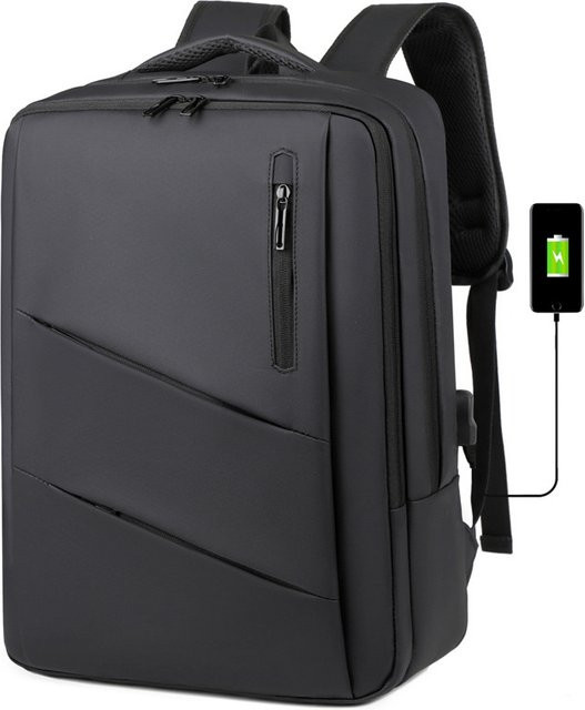 Professioneller Herrenrucksack in Schwarz mit großem Fassungsvermögen, USB-C Anschluss und Trolley-Kompatibilität - Bild 1