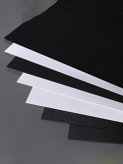 Schwarz-weiße PP-Platte aus Kunststoff für Architekturmodelle und Handarbeit, Dicke: 0,3 mm bis 2 mm - Bild 1