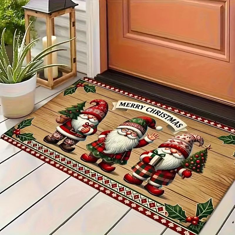 VIKAMA Weihnachts-Zwerg Fußmatte rutschfest und langlebig für Eingangsbereich und Badezimmer - Bild 4
