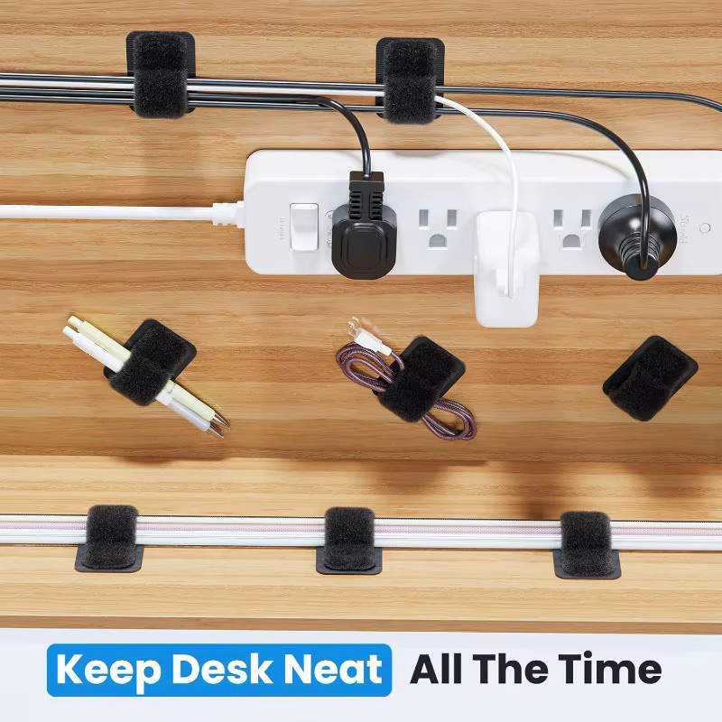 30 Stück Selbstklebende Hochleistungs-Kabelbinder in Schwarz als Verstellbare Klett-Kabelorganizer für dein Kabelmanagement zu Hause und im Büro - Bild 3