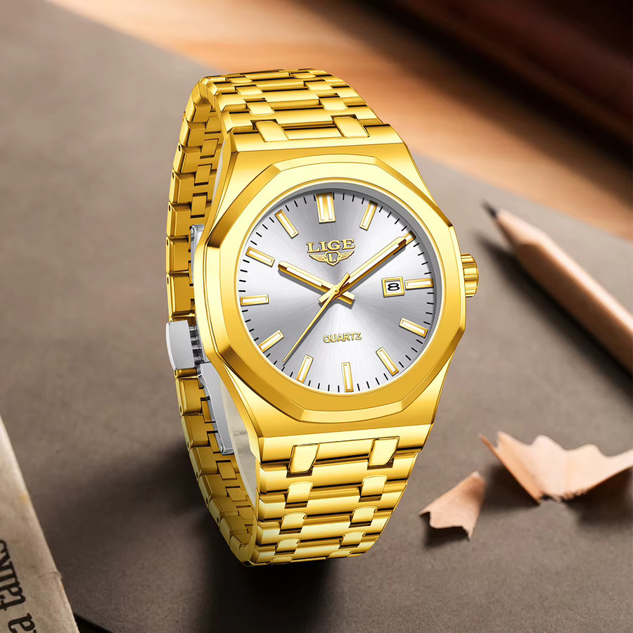 LIGE Armbanduhr Edelstahl, Quarz, Datum, Herren - Bild 6