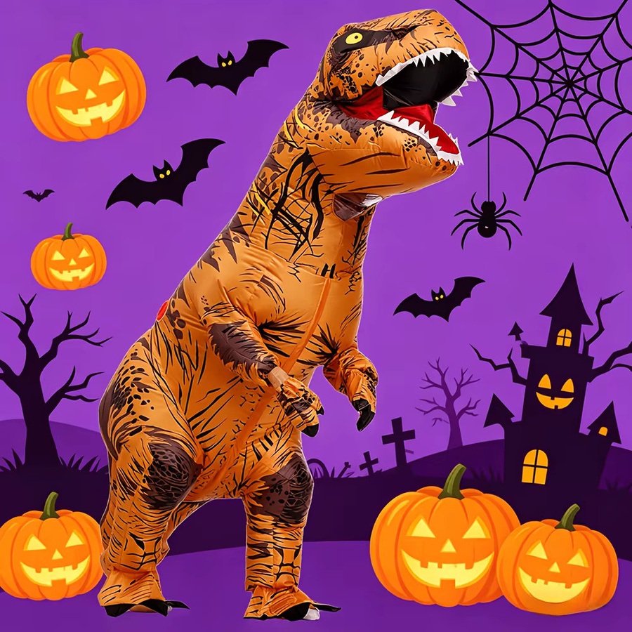 Aufblasbares Dinosaurier-Halloween-Kostüm, T-Rex-Verkleidung für Erwachsene - Bild 3