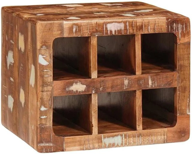 vidaXL Weinregal aus massivem upgecyceltem Holz in Braun, rustikales Standregal B/T/H: 44 x 30 x 35 cm - Bild 1