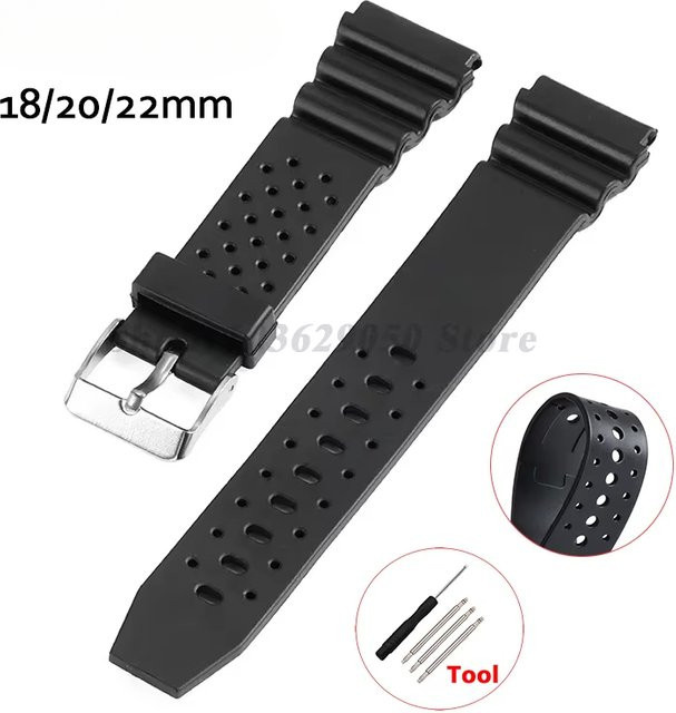 Uhrenarmband Silikon, Schwarz, Unisex - Bild 1