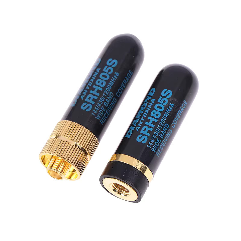 SMA-M/SMA-F Dual Band Antenne UHF+VHF SRH805S Ultra Daumen Antenne für Baofeng und YAESU in Schwarz - Bild 2