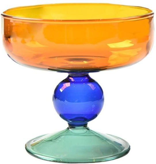 Kanisa Dessertschale aus Glas mit hohen Füßen, Obstschale in Multicolour, 270 ml - Bild 1