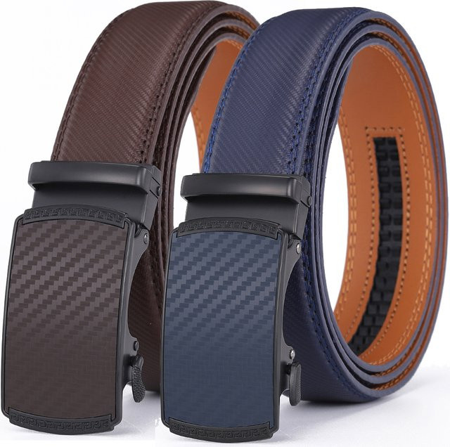 Gürtel Leder, Automatische Schnalle, Blau, Herren - Bild 1