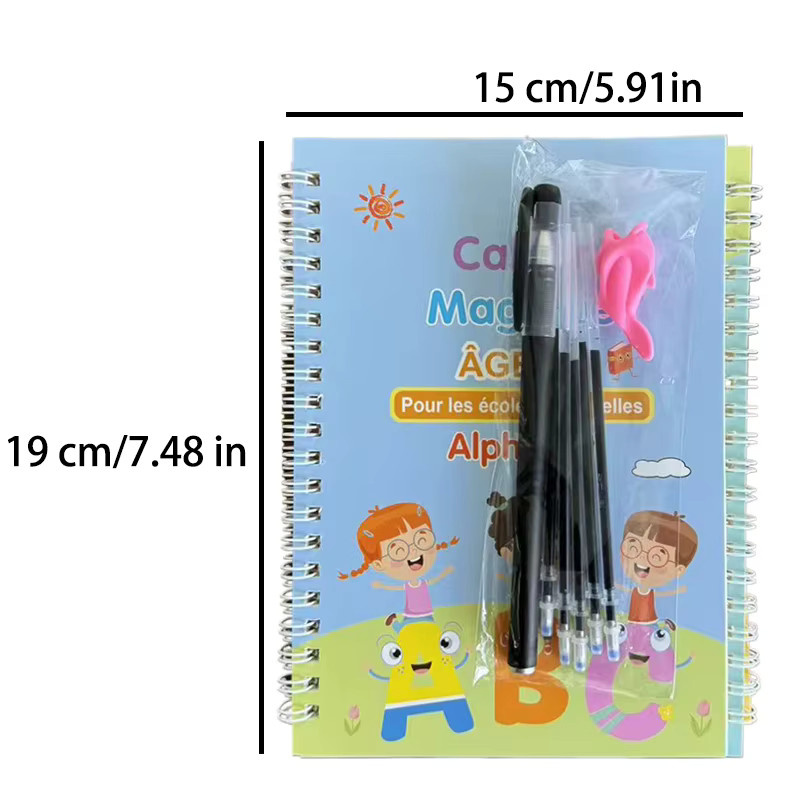 BOHY Kalligraphie-Übungsset mit 4 Büchern für Zahlen, Mathematik, Buchstaben und Zeichnen inklusive Stift in Mehrfarbig - Bild 2