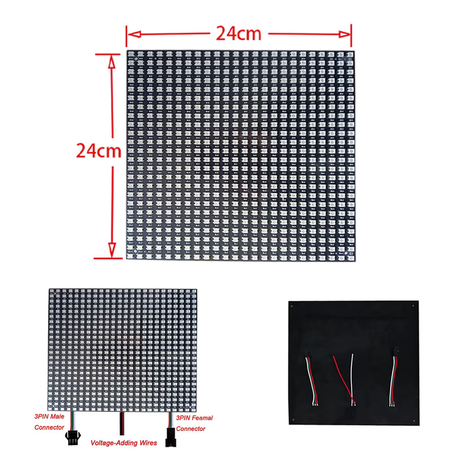 FUNZENXIN Programmierbares Graffiti LED-Matrix-Panel mit unabhängiger Adressierung, Vollfarb WS2812 RGB Digital Pixel Display, Multicolor - Bild 2
