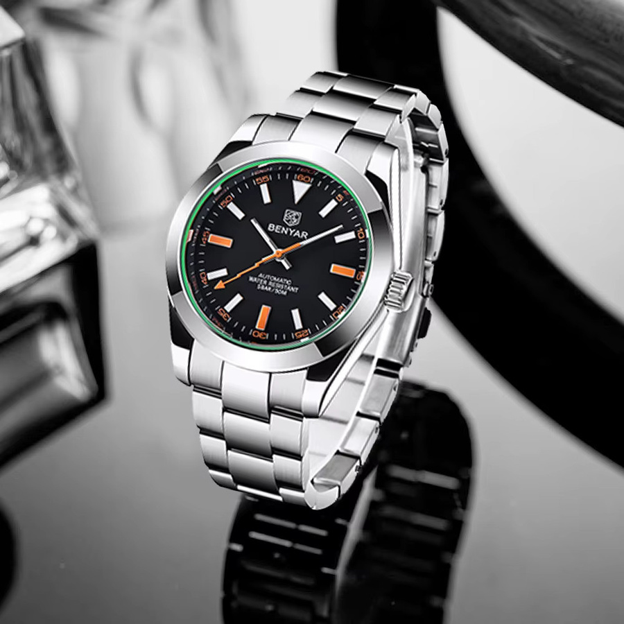 BENYAR Armbanduhr Automatik, Edelstahl, Blau, Herren - Bild 2
