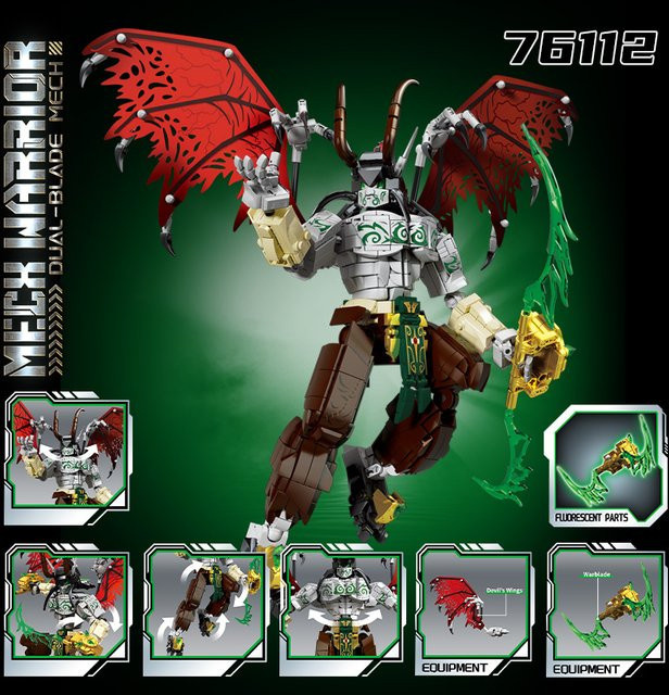 JAKI Dual-Blade Mech Warrior, Baustein-Bausatz, Grün, ab 14 Jahren - Bild 1