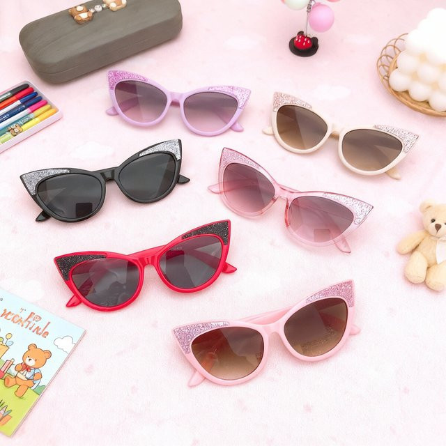 ZUXUB Sonnenbrille Kinder, Cat-Eye, Vollrand, Kunststoff, Multicolour - Bild 1