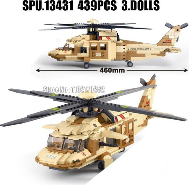 Militär Luftwaffe Rettungshubschrauber Armee, Baustein Spielzeug, 439 Teile, ab 14 Jahren - Bild 1