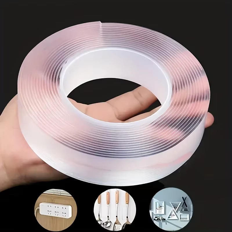 Transparentes doppelseitiges Acryl-Klebeband, wiederverwendbar und wasserfest, selbstklebend und spurlos - Bild 6