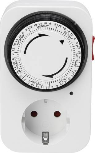Sygonix SY-5045304 Steckdosen-Timer analog mit Wochenprogramm, Weiß, 3680W, IP20 für Dauerbetrieb - Bild 1