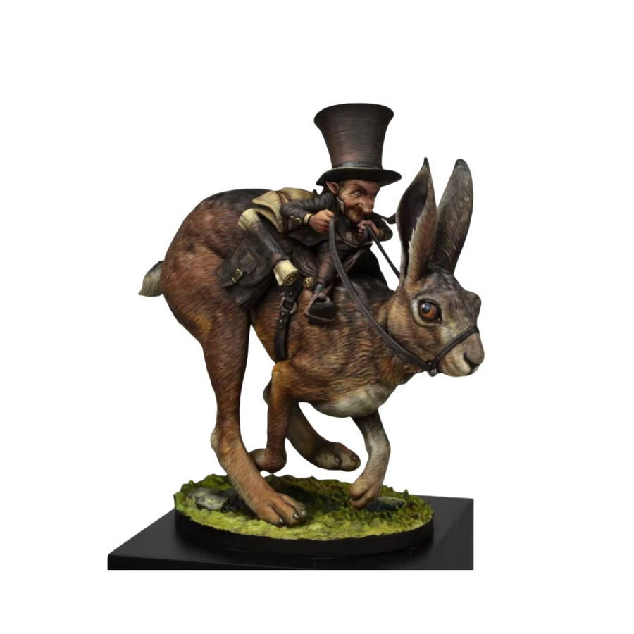 GK Zwerg-Postbote und Hase, Harz-Soldatenmodell, unmontierter Bausatz - Bild 3