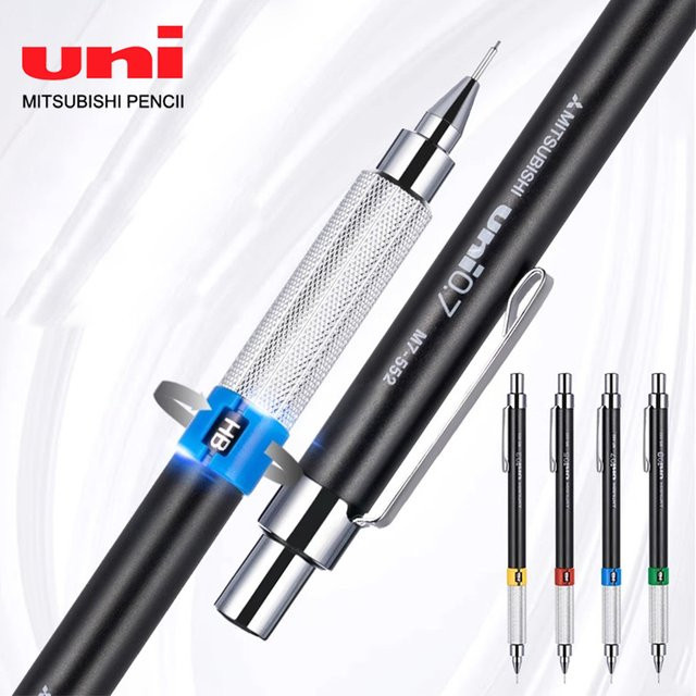 UNI Druckbleistift M5-552 mit Metallgriff und niedrigem Schwerpunkt für Zeichnungen, HB Mine - Bild 1