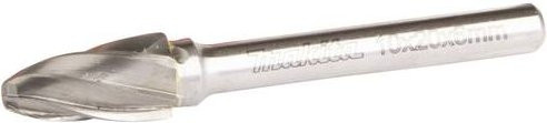 Makita Frässtift Hartmetall Rundbogen in Silber, Durchmesser: 10 mm, Arbeitslänge: 20 mm, Schaftdurchmesser: 6 mm - Bild 1