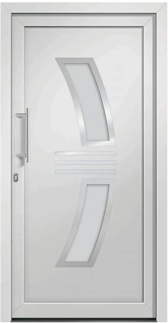 vidaXL Haustür in Weiß, modern, linksanschlagend, Material: Aluminium und Kunststoff, B/H: 98 x 208 cm - Bild 1
