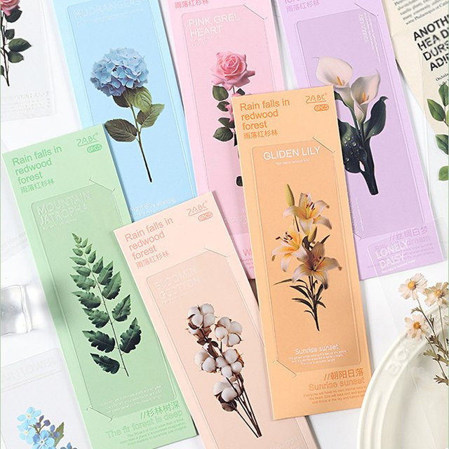 6 Stück Blumen-Lesezeichen aus PVC in Multicolour als dekorative Seitenmarker für Schüler und Schreibwarenliebhaber - Bild 1