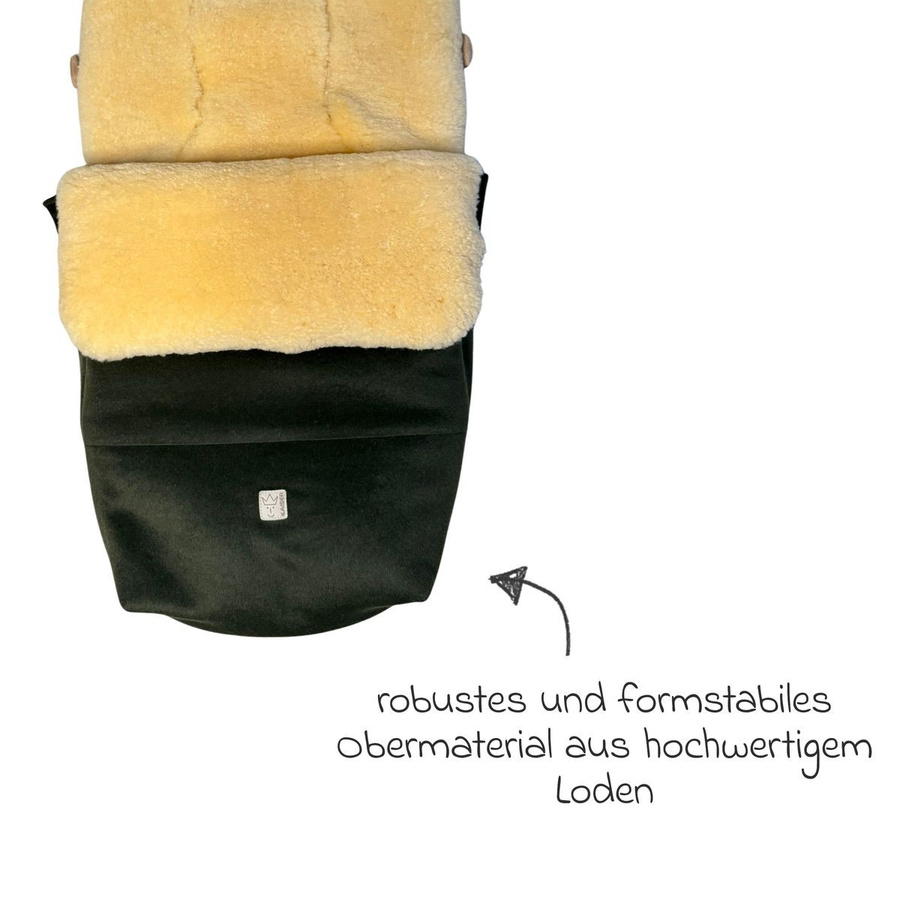Kaiser Fußsack Lilly aus Lammfell und Loden für Buggy, Sport- und Kinderwagen in Green - Bild 2