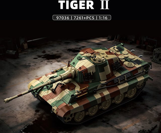12GO Tiger King Panzer, Bausteine, 7.261 Teile, 1:16, Fahrzeug - Bild 1