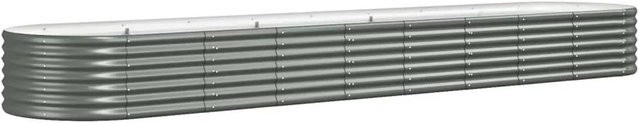 vidaXL Hochbeet aus verzinktem Stahl in Grau, B: 368 cm, T: 80 cm, H: 36 cm - Bild 1