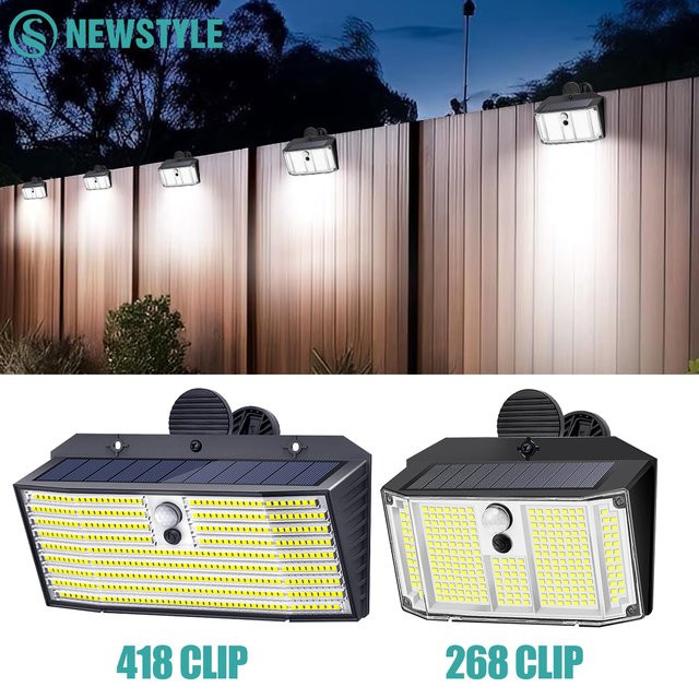 Wasserdichte Solar-Flutlichter mit Bewegungssensor IP65 in Schwarz für Garten und Terrasse - Bild 1