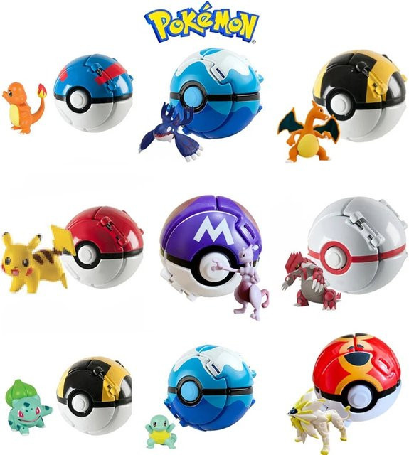 DUODUOBAO Pokemon Pikachu Mewtwo Action Figur, Explode Ball Modell, Anime Figur Puppe - Bild 1