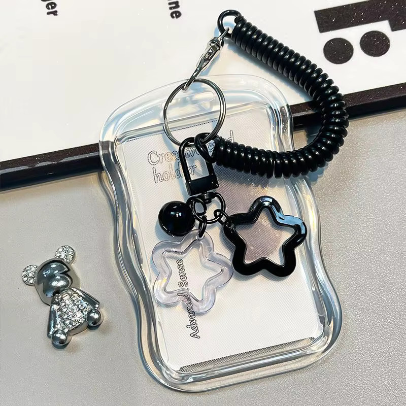 KOQZM Fotokartenhalter Schlüsselanhänger Transparent aus Kunststoff für Kpop Fotokarten und Ausweise - Bild 2