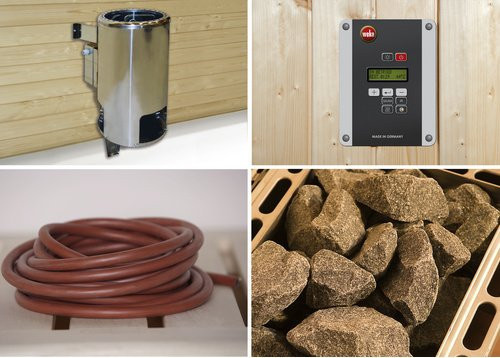 WEKA Saunaofen-Set OS mit externer digitaler Steuerung, 3,6 kW, silberfarben - Bild 1