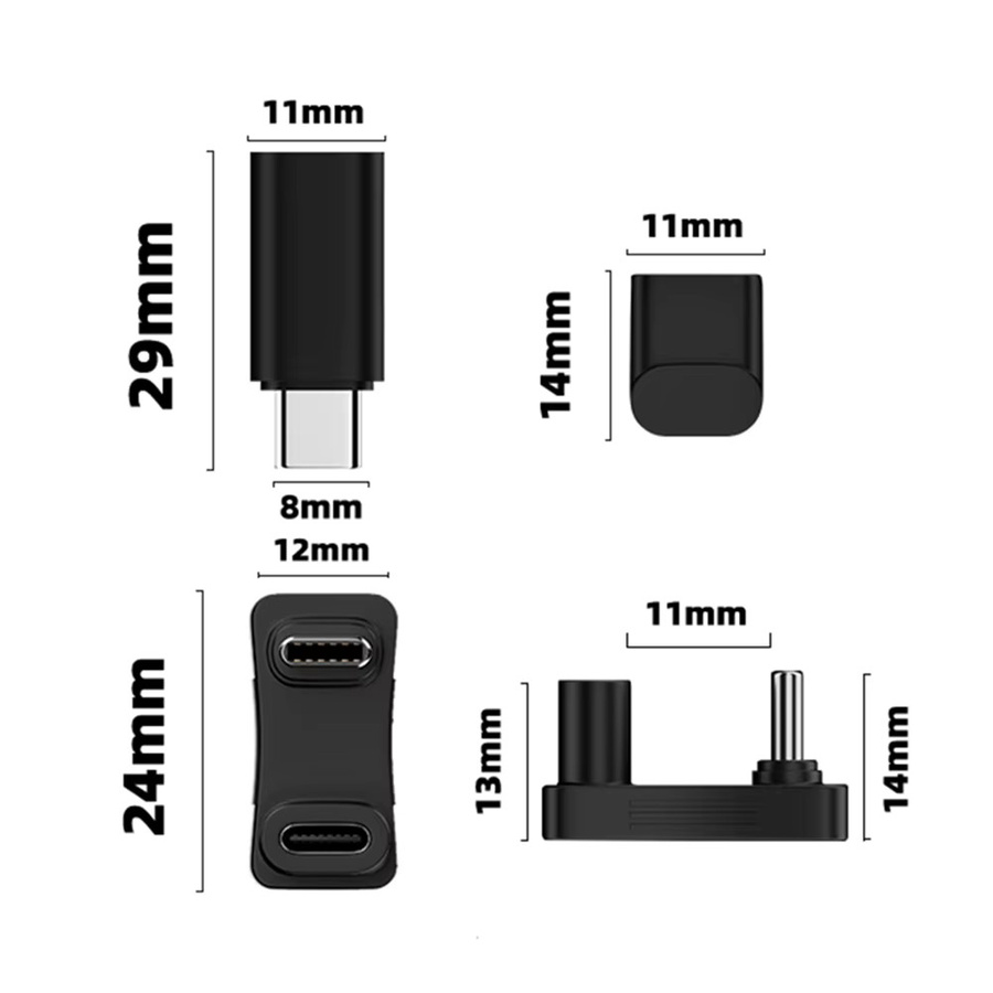 ALLOYSEED USB-C Verlängerungskabel Adapter Konverter Buchse zu Stecker in Schwarz - Bild 4