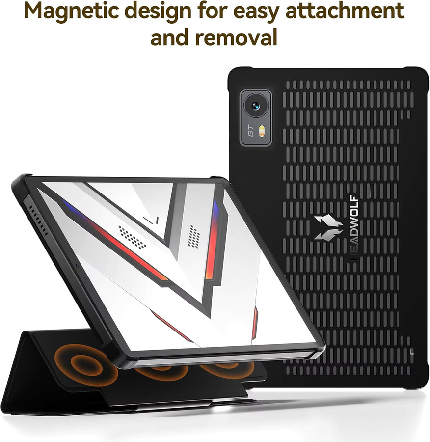 Headwolf Titan 1 Tablet-Hülle in Schwarz mit magnetischer Befestigung und wärmeableitender Schutzhülle - Bild 2