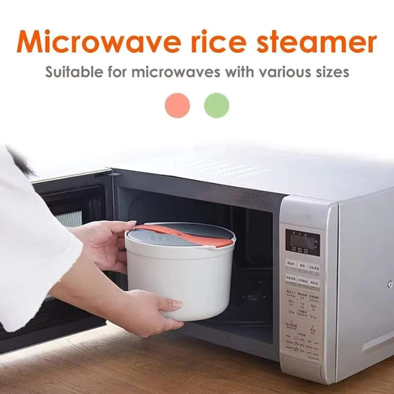 ATWFS Multifunktions Mikrowelle Reiskocher und Dampfgarer als tragbare Bento Lunch Box in Orange oder Weiß - Bild 3