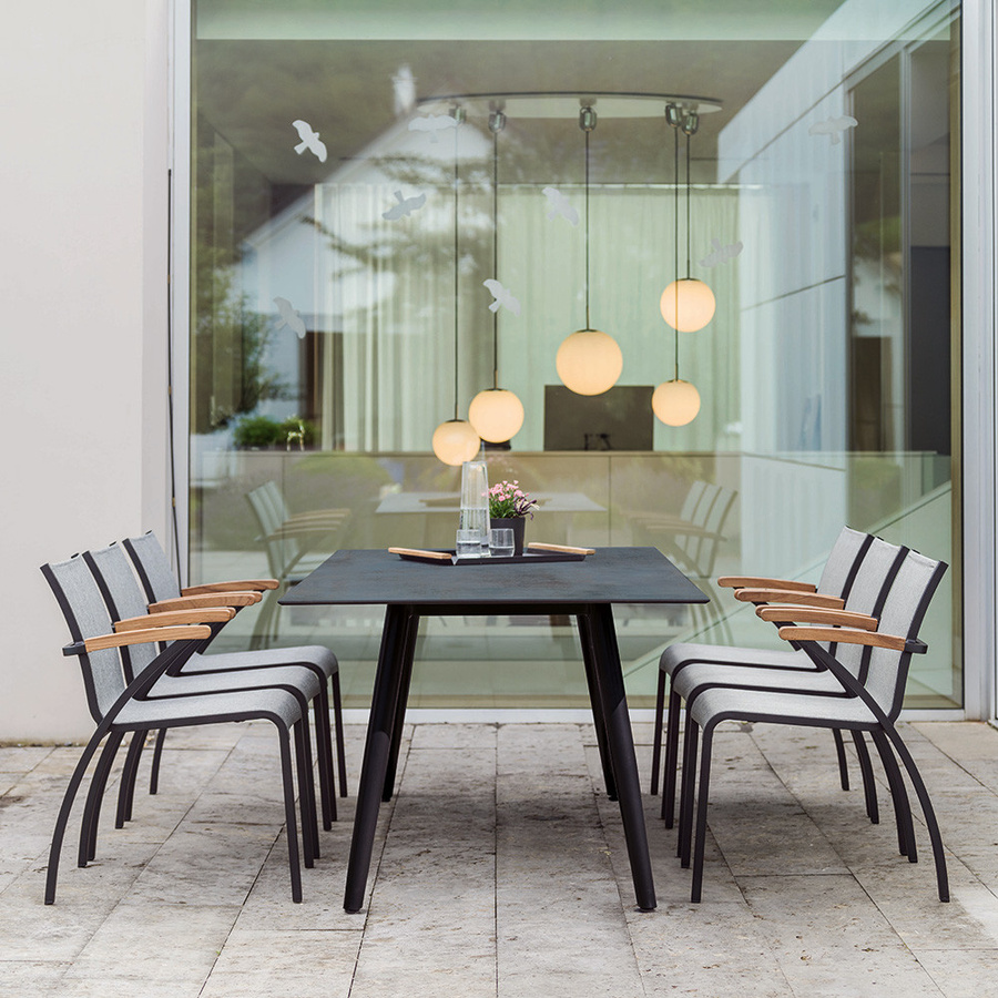 Stern Tisch Interno Silverstar 2.0 Flint mit Edelstahlplatte in Silver, B/T: 220 x 100 cm - Bild 1