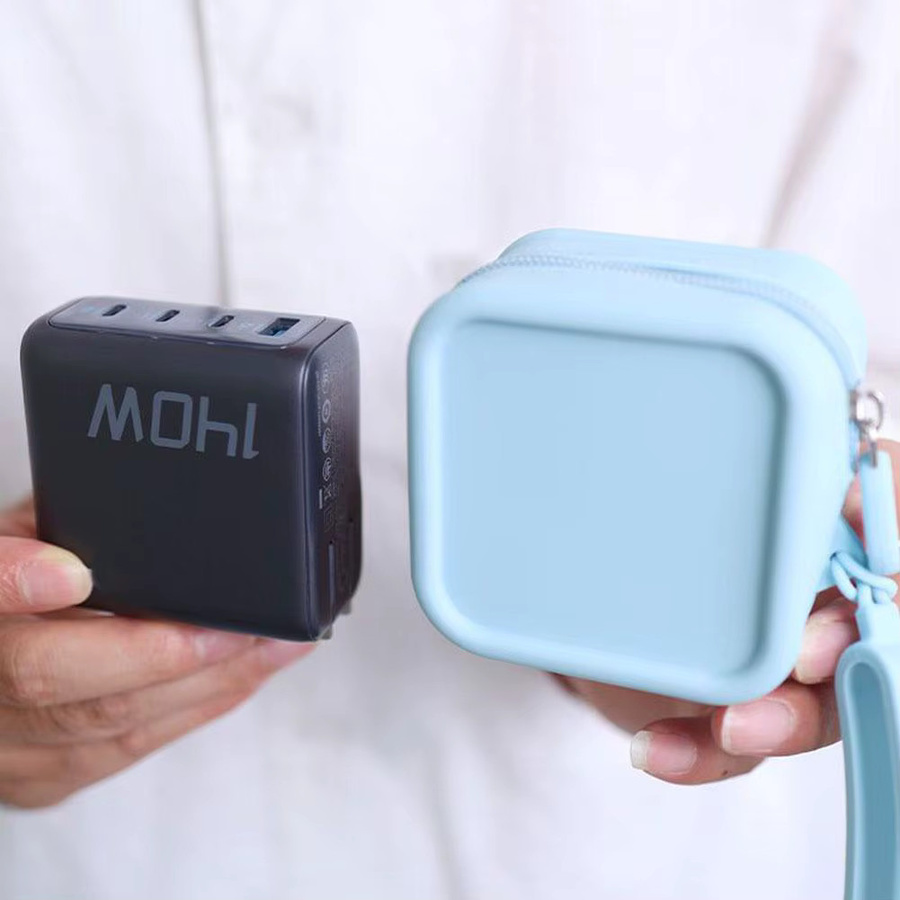 Silikon-Schutzhülle für Anker 140W GaN Charger in Grün oder Blau - Bild 2