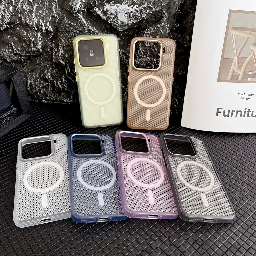 Magnetische Schutzhülle für Xiaomi 17, 15 Ultra und 14 Pro Max in Blau mit wabenförmiger Kühlung und Magsafe-Kompatibilität - Bild 4