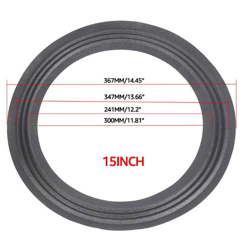 2er-Set Lautsprecher-Ersatzteile mit dreifach gefalteter Ringkante in Schwarz für 6.5, 8, 10, 12 oder 15 Zoll Lautsprecher-Surround-Reparatur - Bild 2